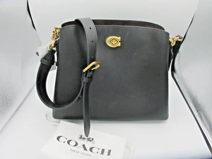Coach Schultertasche Willow Crossbody C2621 Leder Gold Hardware Schwarz - Bild 1 von 13