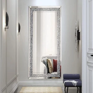 Sparkly Crushed Diamond Wall Mirror 1200x600mm Gems Crystally Jewel Mirror Bling - Picture 1 of 13