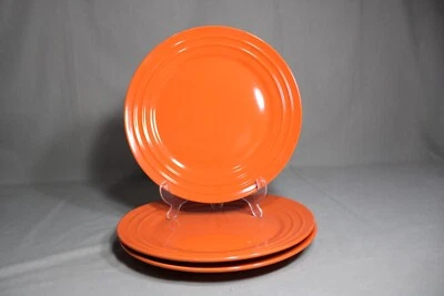 3 RACHAEL RAY 11" Dinner Plates In The Double Ridge Orange Pattern - Image 1 of 3