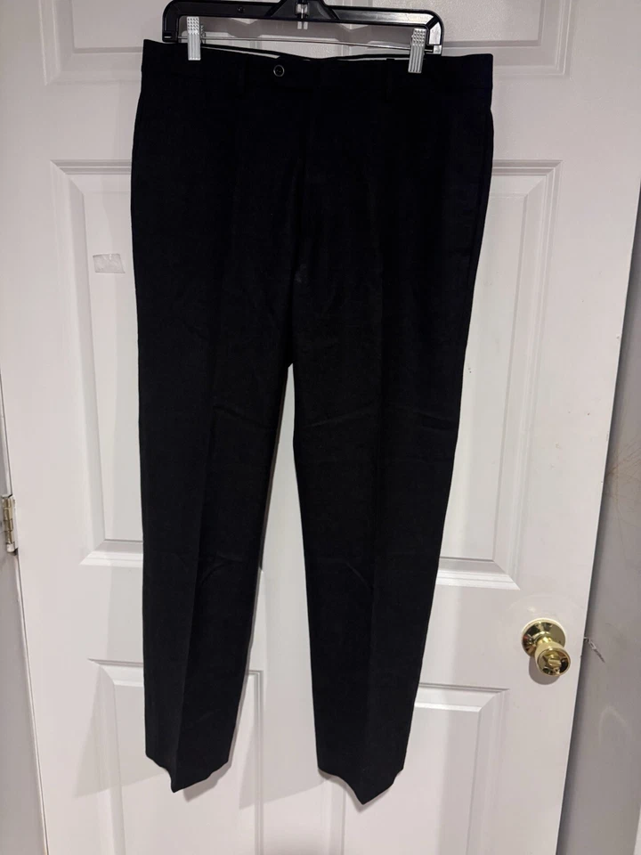 Calça social masculina de lã Hermès - Feita na Itália - Cinza escuro - Imagem 1 de 4