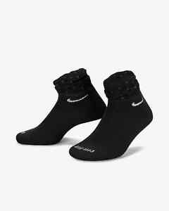 Nike Everyday Training Ankle Socks Women's DH5485-010 FRILL L Wmn 10-13 Men 8-12