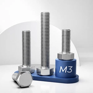 M3 - 3 mm SETSCHRAUBEN SECHSKANTKOPF VOLLGEWINDEBOLZEN A2 EDELSTAHL - DIN 933 - Bild 1 von 15