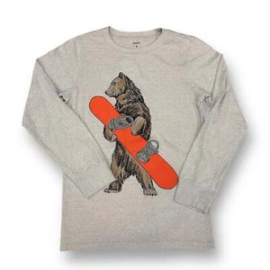 Camiseta de manga larga Carter's talla 8 bronceada Snowboard Bear para niños - Imagen 1 de 2