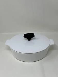 Corning Ware Buffet Servierer Rund 1 Quart Auflaufform mit Deckel Weiß B-1 - Bild 1 von 10