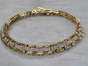 Ross Simons Gold Plated Sterling Silver Link Bracelet ~ 8" ~ 24.4g ~ 13-E1038 - Picture 1 of 5