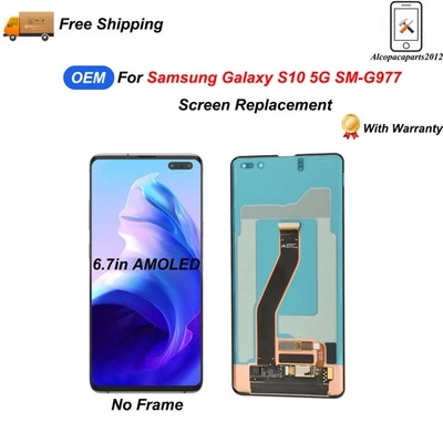 OEM AMOLED For Samsung Galaxy S10 SM-G977 Display Touch Screen Digitizer Replace - Image 1 of 4