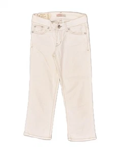 LIU JO Womens Straight Capri Jeans W29 L20 Off White Cotton BB10 - Picture 1 of 4