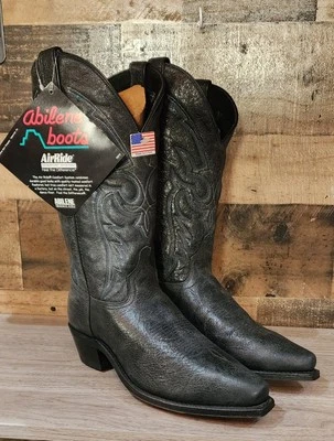 NUEVAS Botas de Vaquero Damas Abilene Envejecidas Negras Hechas en Estados Unidos Talla 9 Estilo 9110 Foto 1 de 4