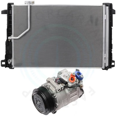 AC Condenser & AC Compressor Cooling Kit For 2012 Mercedes-Benz C300 10-11 E550 — 第 1/4 张图片