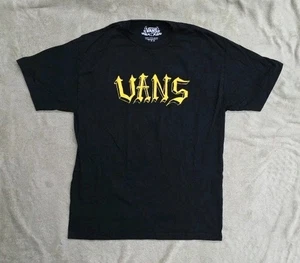 Vans T-Shirt Men Large Black Graphic Print Yellow Logo - Picture 1 of 3