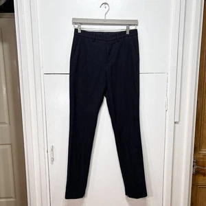 Uniqlo Jil Sander Trousers Navy Wool Blend Tapered Slim Smart Women's Size 25W - Picture 1 of 9