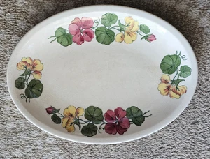 Vintage Oval Platter Shenandoah Ware Laden City Pottery Nasturtium Pattern - Picture 1 of 4