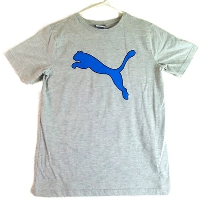 Camiseta Puma Juvenil Grande Gris Azul Foto 1 de 4