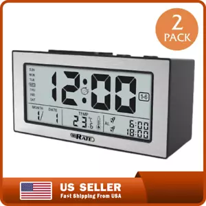 2X Digital Alarm Clock for Bedrooms Night Alarm Clocks, Desk Clock Large Display - Picture 1 of 9