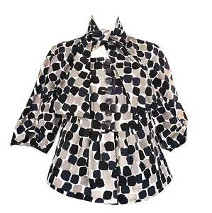 Hoss Intropia Print Bluse Abstrakt Marfil Taschen Polka Dot Button Top 44/12 - Bild 1 von 6