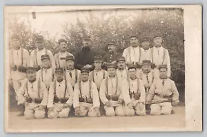 Erster Weltkrieg Französische Bat' d'Af' Infanterie Bau Soldaten Offiziere RPPC Postkarte - Bild 1 von 2