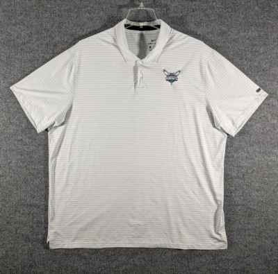 Camisa polo de golf Nike Dri Fit Tiger Woods Collection Hornets para hombre 2XL blanca azul Foto 1 de 4