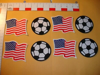 USA Flag with Soccer patch collection 8 total patches - Image 1 of 4
