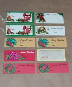 10 etiquetas de regalo vintage hacia y desde regalos navideños - Imagen 1 de 5