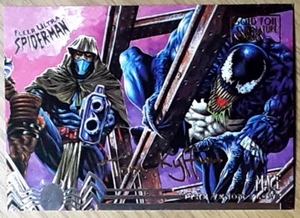 1995 Spider-Man Gold signature card 105 VENOM VS MACE. Free New Top Loader. - Picture 1 of 3