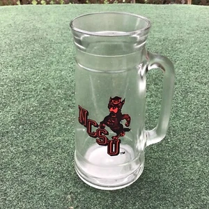 Vintage NCSU Glass Beer Stein Mug NC State North Carolina State Wolfpack - Picture 1 of 6