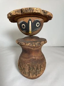 Vintage Hand Carved Japanese Folk Art Traditional Tanuki Raccoon Dog - Picture 1 of 9