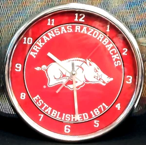 Arkansas Razorbacks Chrome Plated Wall Clock Wincraft - Picture 1 of 4