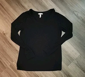 SOMA Black Small Tunic Top Long Sleeve Scoop Neck Soft Knit Lounge Wear Cozy - Picture 1 of 7