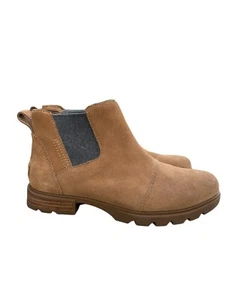 Sorel Emelie III Tawny Buff/Gum 2 Chelsea Waterproof Winter Boots Size 8 - Picture 1 of 9