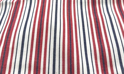Vintage Patriotic Red White and Blue Twill Denim Stripe Fabric BT Half Y #13 - Image 1 of 4