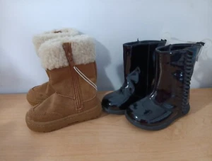 NEW Lot of 2 Girls Toddler Size 5 Winter Boots Brown Black - Picture 1 of 10