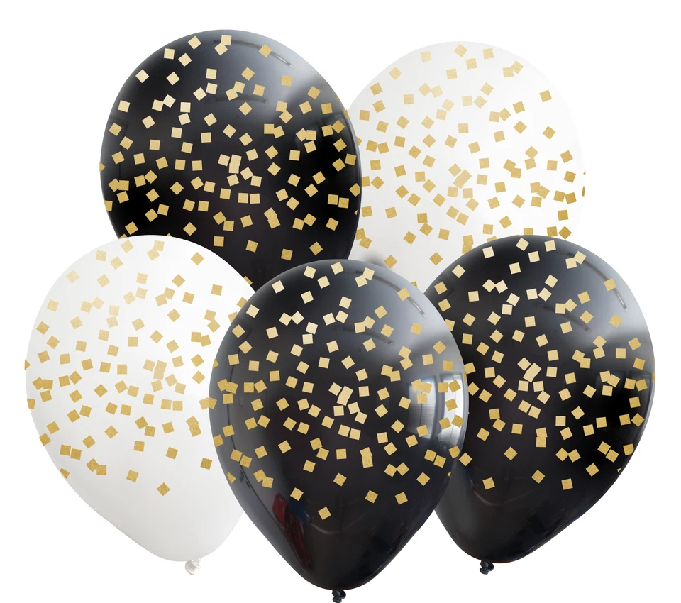 Globos estampados confeti dorado de 25 quilates - 12" feliz cumpleaños boda graduación parte Foto 1 de 1