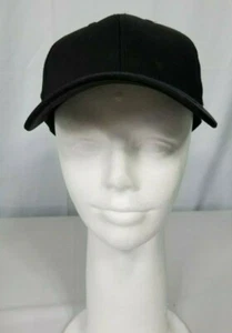 YOUTH BASEBALL CAP,JET BLACK 100% COTTON SIZE 52-54CM ADJUSTABLE NEW - Picture 1 of 5