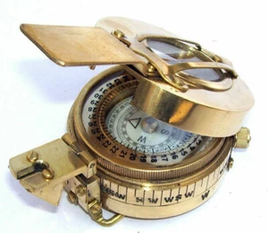MILITARY COMPASS ENGINEERING COMPASS PRISMATIC COMPASS BRASS VINTAGE COMPASS - Picture 1 of 7