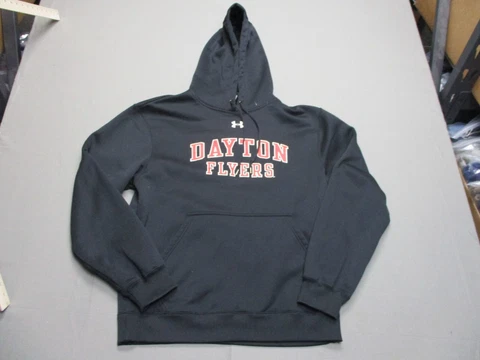 Vintage Dayton Flyers Hoodie Mens Small Black Sweater Sweatshirt Under Armour Cover