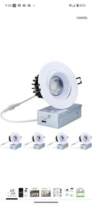 4 Pack Black Gimbal LED Recessed, Adjustable Rotatable Downlight Lighti... 4 “ - Picture 1 of 6