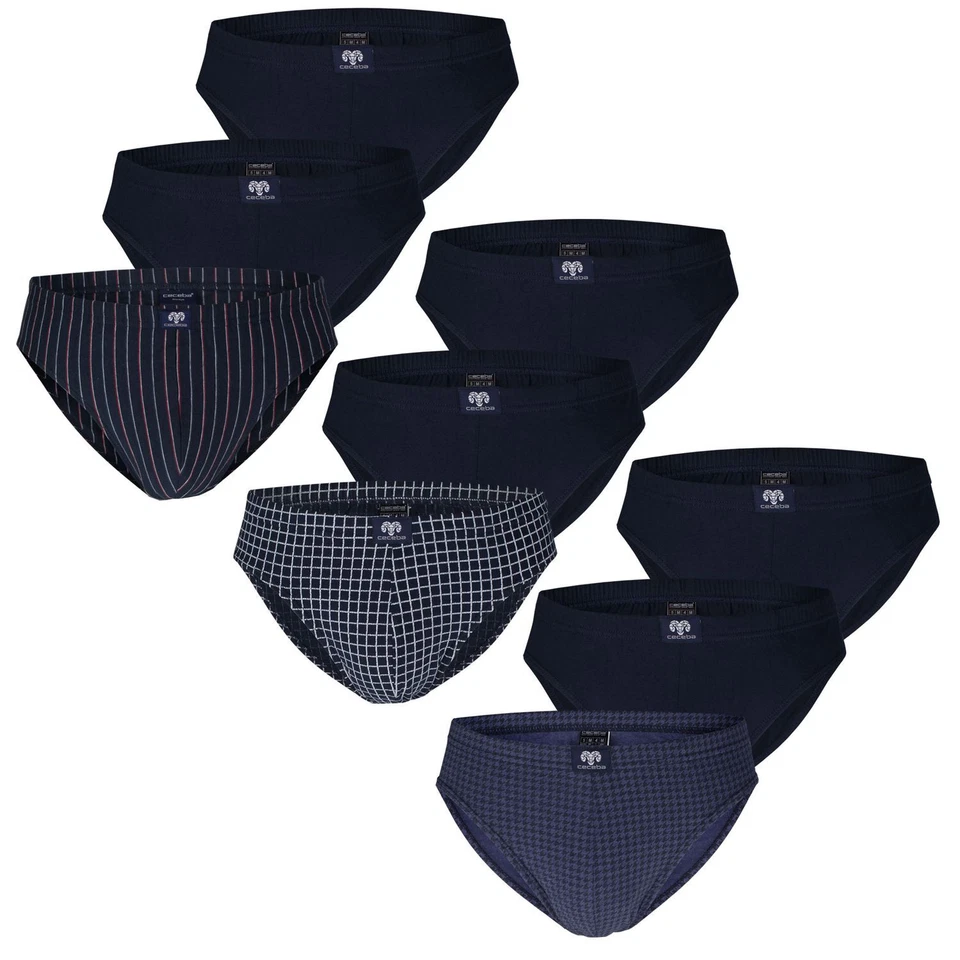 CECEBA Herren Slips ohne Eingriff trocknergeeignet navy Logo Unterhosen 3 Stück - Bild 1 von 1