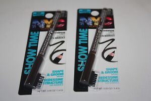 NYC Show Time  Eyebrow/Shape & Groom Pencil #001 Medium Brown Carded Lot of 2 