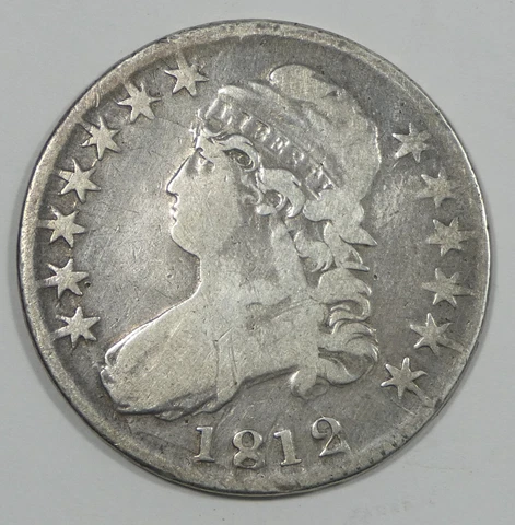 1812 Capped Bust/Lettered Edge Silver 50c FINE - Overton O-106 Cover