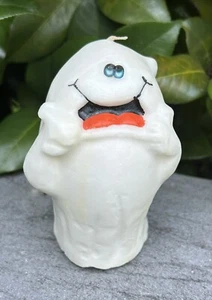 Vintage Spooky Cute Halloween Nice Goofy GHOST 4” Candle - Picture 1 of 6