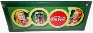 Coca Cola Sign _ DRINK COCA ~ " GOOD!" ~ 15 1/2" x 6 1/4" - Picture 1 of 2