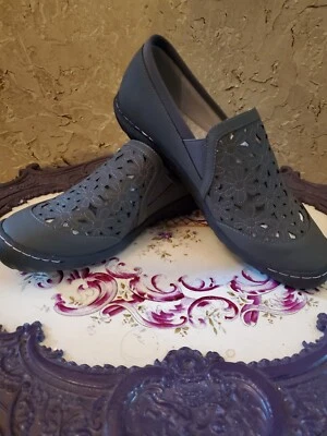 Oxford plano floral informal cómodo para mujer JBU by Jambu. Gris con hilo rosa nuevo con etiquetas Foto 1 de 4