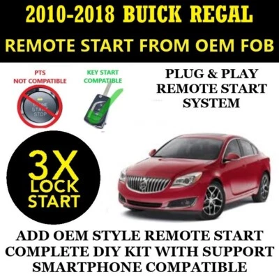 Kit de arranque remoto para Buick Regal 2010-2017 Plug and Play bloqueo 3X Foto 1 de 2