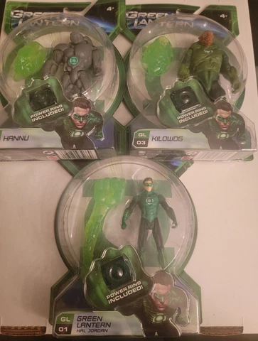 2010 Green Lantern Action Figure Lot of 3: Hal Jordan, Kilowog, Hannu Cover