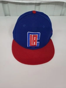 Los Angeles Clippers LA New Era 59FIFTY NBA Sz 7 1/8 Hat Cap  Blue/Red - Picture 1 of 9