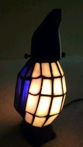 Penguin Tiffany Style Glass And Metal Accent Lamp, Purple / Blue Tint - Picture 1 of 9
