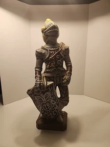 Vintage 27 Inch Ceramic Midevil Guard Statue. Great Coloring. - Picture 1 of 16