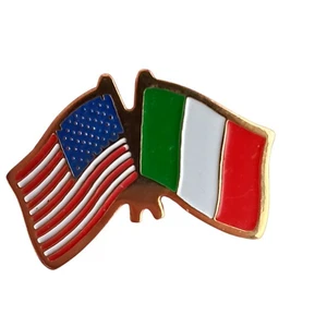 United States Italy Friendship  Flag Lapel Pin Tie Tack Italian American - Picture 1 of 3