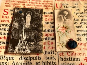 LOTE RARO Reliquias Nuestra Señora Lourdes: Especial Pintado a Mano y Medallas - NAVIDAD 1944! - Imagen 1 de 12