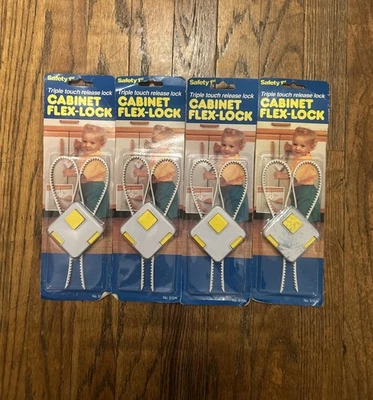 ONE Sistema de Bloqueo de 3 Vías Cerradura Flexible 1er Gabinete de Seguridad Infantil Nuevo De Colección Lote de 4 Foto 1 de 4